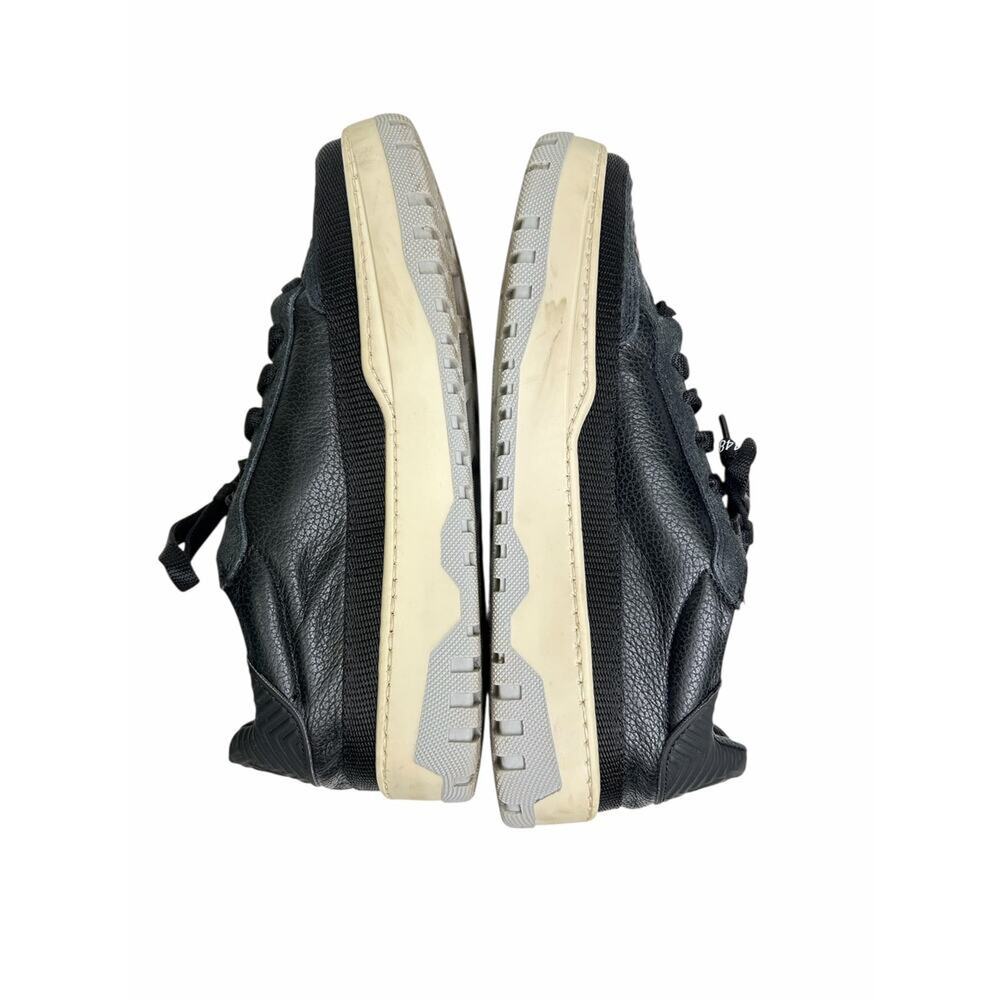 P448 Olli Black Leather Low Top Sneakers Mens 6 / Womens 7.5 Italy - Picture 5 of 8